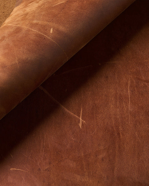 Close-up of brown leather texture