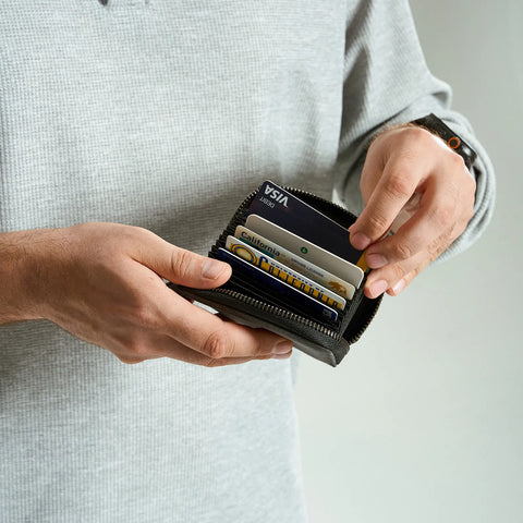 Alcantara Zipper Wallet