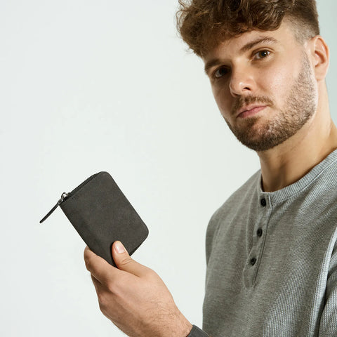 Alcantara Zipper Wallet