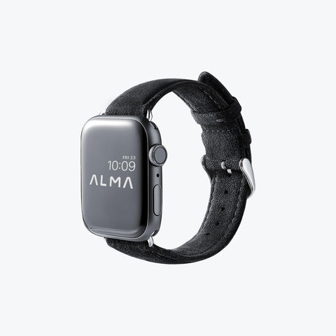 Alcantara Apple Watch Buckle Bands (Black) - ALMA