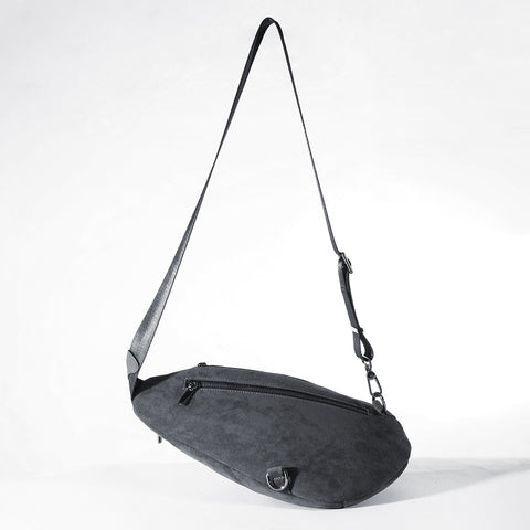 ALTRAALMA Genuine Alcantara Men Sling Bag, Crossbody Waist Fanny Pack for Daily Travel