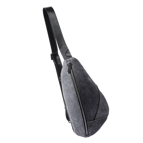 ALTRAALMA Genuine Alcantara Men Sling Bag, Crossbody Waist Fanny Pack for Daily Travel
