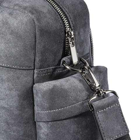 Genuine Alcantara Laptop Briefcase, 14 Inch Business Handbag, Detachable Strap Crossbody Messenger Bag Black