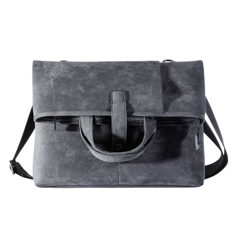 Alcantara 3-in-1 Convertible Crossbody Bag | Minimalist Business Casual Multiway Backpack & Briefcase