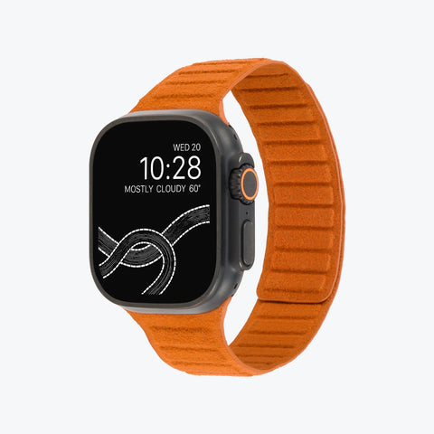 Alcantara Apple Watch Magnetic Bands Version 2 (Orange)