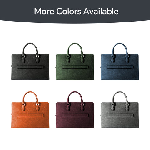 Handcrafted Alcantara 16 Inch Slim Laptop Briefcase | Luxury Suede Business Travel Document Bag with Luggage Strap, Protective Office Handbag, Black