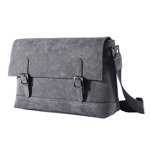 Premium Alcantara Crossbody Bag, Luxury Business Messenger Bag, Anti-Scratch Durable Sling Shoulder Purse, Versatile for Office Work Travel Daily Casual (Black)
