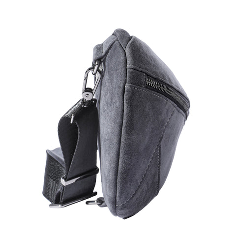 ALTRAALMA Genuine Alcantara Men Sling Bag, Crossbody Waist Fanny Pack for Daily Travel
