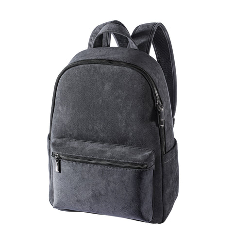ALTRAALMA Genuine Alcantara Backpack, Minimal Gray Laptop Daypack for Men Daily Work Travel