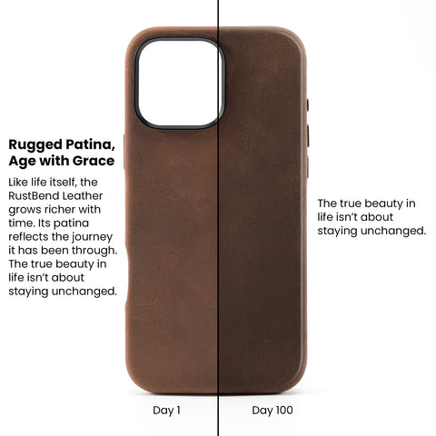 RustBend Leather iPhone Case  (Brown)