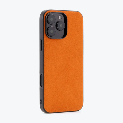 Alcantara Back-Wrap iPhone Case (Orange)
