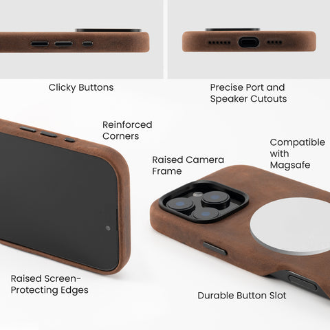RustBend Leather iPhone Case  (Brown)