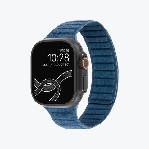 Alcantara Apple Watch Magnetic Bands Version 2 (Navy Blue)