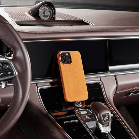 Alcantara Full-Wrap iPhone Case (Orange)