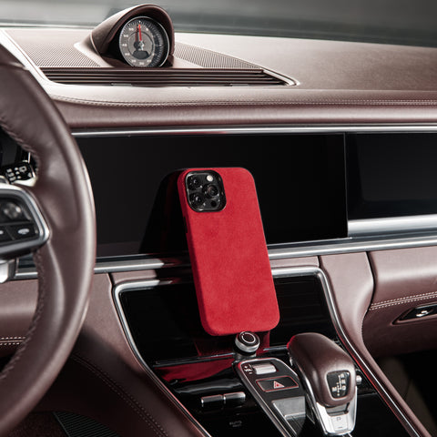 Alcantara Full-Wrap iPhone Case (Red)