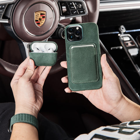 Alcantara Full-Wrap iPhone Case (Forest Green)