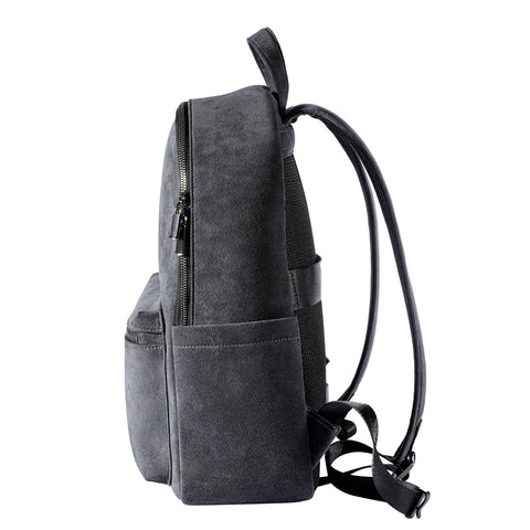 ALTRAALMA Genuine Alcantara Backpack, Minimal Gray Laptop Daypack for Men Daily Work Travel