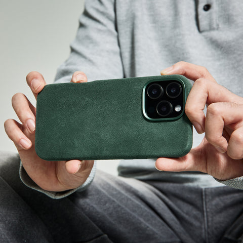 Alcantara Full-Wrap iPhone Case (Forest Green)