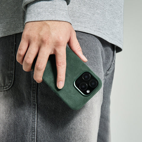 Alcantara Full-Wrap iPhone Case (Forest Green)