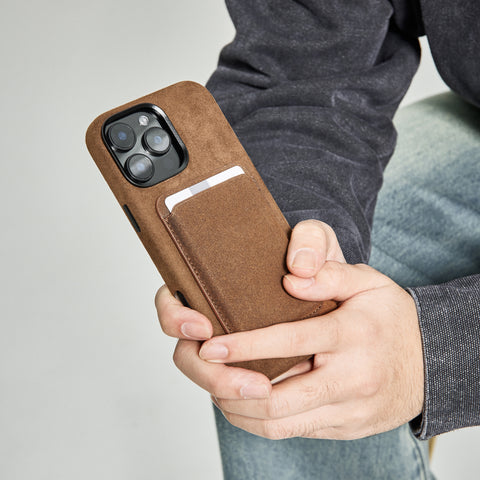 Alcantara Full-Wrap iPhone Case (Brown)