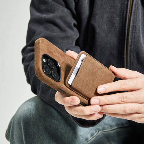 Alcantara Full-Wrap iPhone Case (Brown)