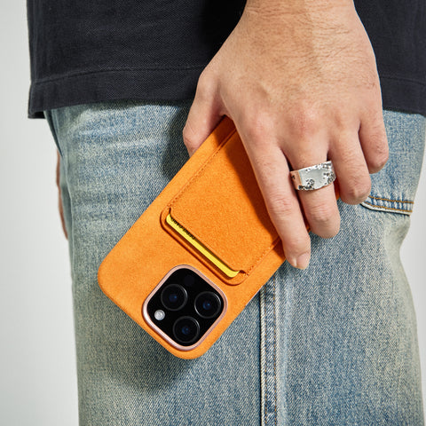 Alcantara Full-Wrap iPhone Case (Orange)