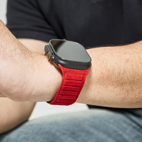 Alcantara Apple Watch Magnetic Bands Version 2 (Red)