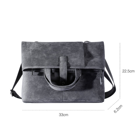Alcantara 3-in-1 Convertible Crossbody Bag | Minimalist Business Casual Multiway Backpack & Briefcase