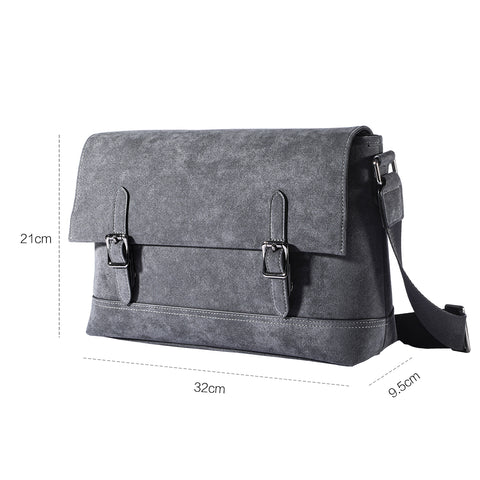 Premium Alcantara Crossbody Bag, Luxury Business Messenger Bag, Anti-Scratch Durable Sling Shoulder Purse, Versatile for Office Work Travel Daily Casual (Black)