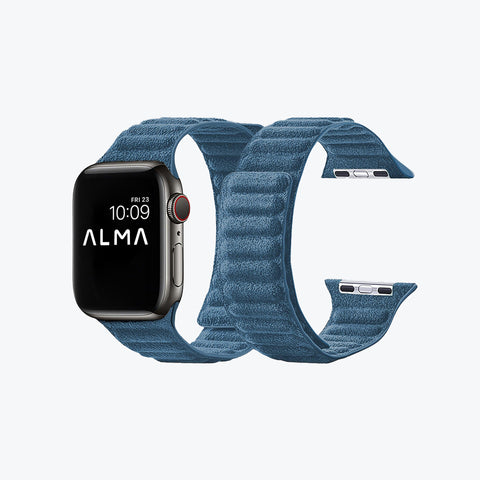 Alcantara Apple Watch Magnetic Bands Version 2 (Navy Blue)