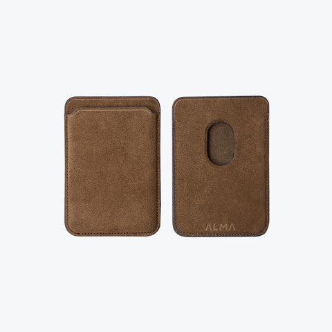 Alcantara MagSafe Phone Cardholder (Brown) - ALMA