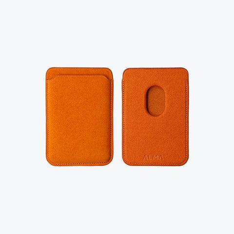 Alcantara MagSafe Phone Cardholder (Orange) - ALMA