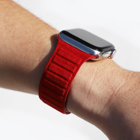 Alcantara Apple Watch Magnetic Bands Version 2 (Red)