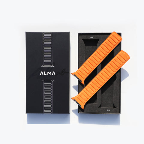 Alcantara Apple Watch Magnetic Bands Version 2 (Orange)