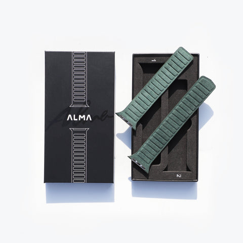 Alcantara Apple Watch Magnetic Bands Version 2 (Forest Green)