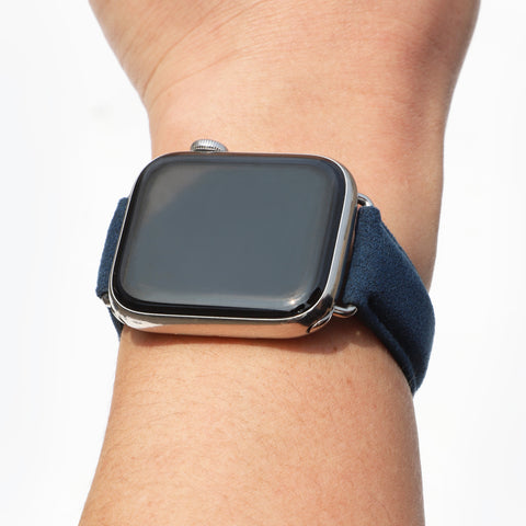 Alcantara Apple Watch Buckle Bands (Navy Blue)