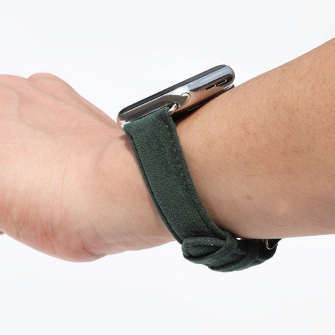 Alcantara Apple Watch Buckle Bands (Forest Green)