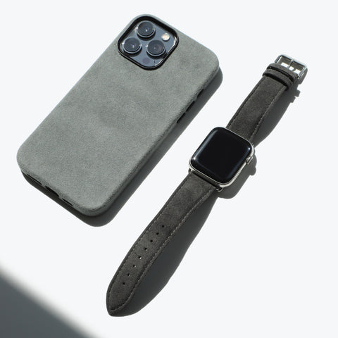 Alcantara Apple Watch Buckle Bands (Black) - ALMA