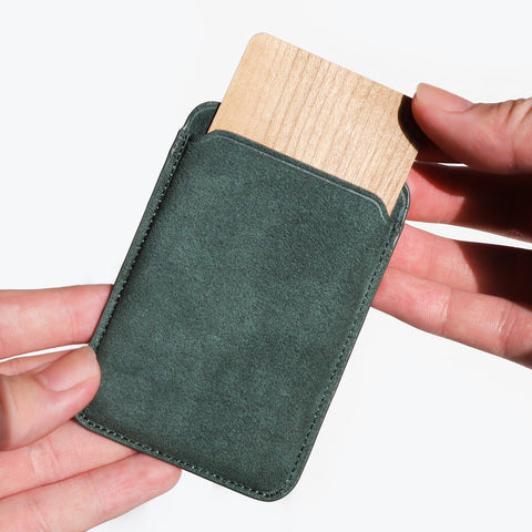 Alcantara MagSafe Phone Cardholder (Forest Green)