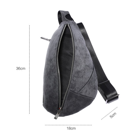 ALTRAALMA Genuine Alcantara Men Sling Bag, Crossbody Waist Fanny Pack for Daily Travel